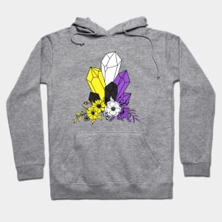 Nonbinary Flowery Crystals Hoodie